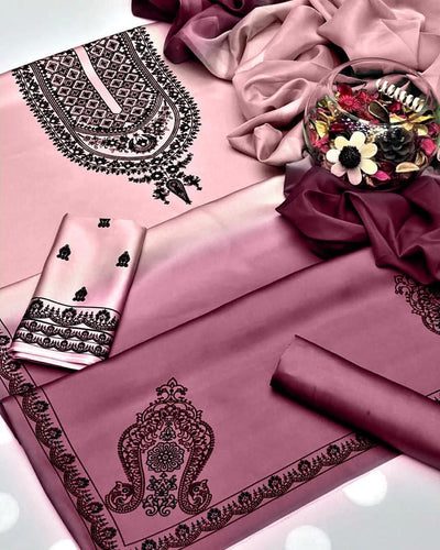 3 Piece Stitched Lawn Suit - Ready To Wear