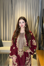 Majestic Maroon Silk 2-Piece Luxury Suit - Ready To Wear