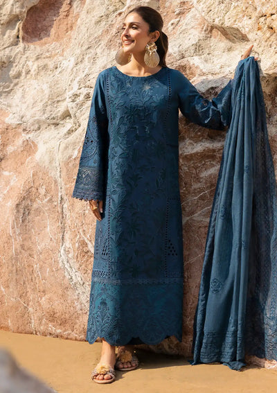 03-Piece Lawn Suit With Embroidery - Ready To Wear