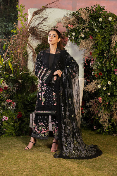 3 Piece Stitched Chikankari Organza Suit - Ready To Wear