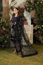 3 Piece Stitched Chikankari Organza Suit - Ready To Wear