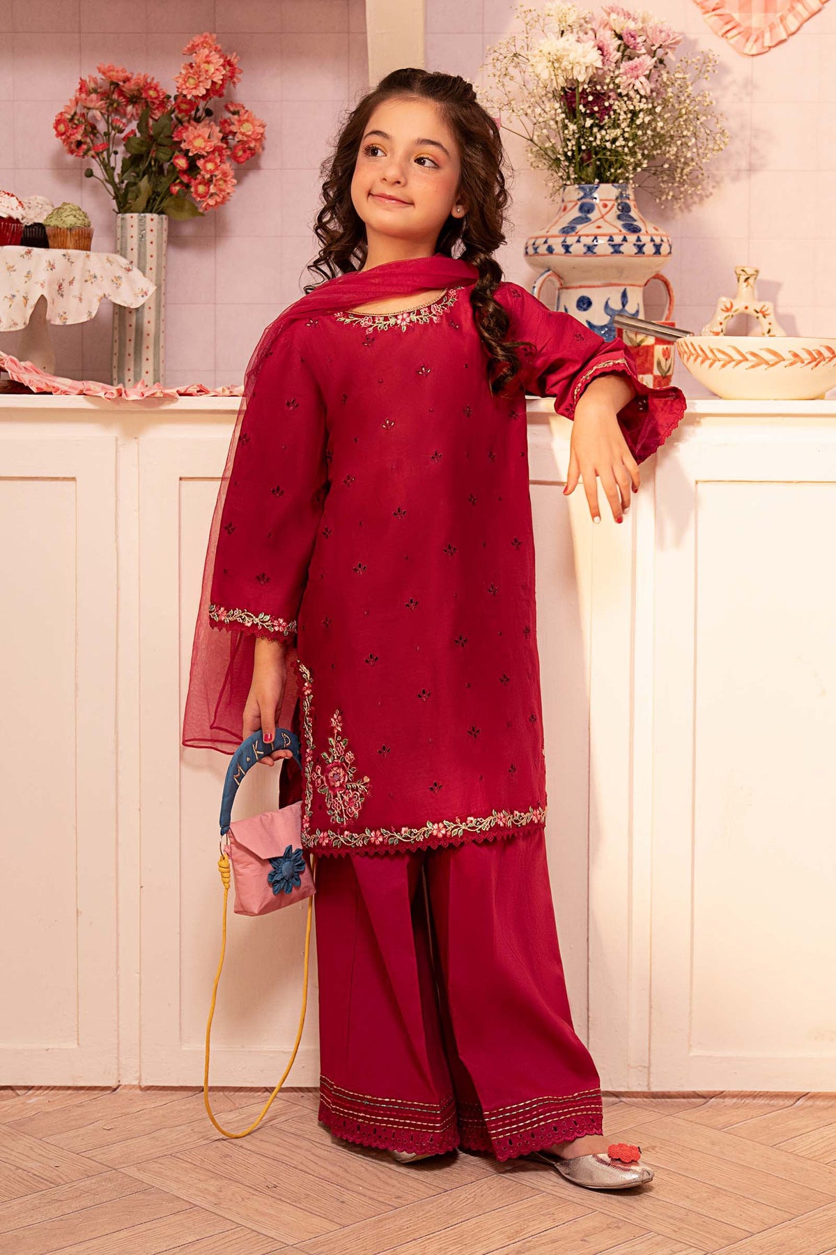 Rich Magenta Berry: Lawn Suit