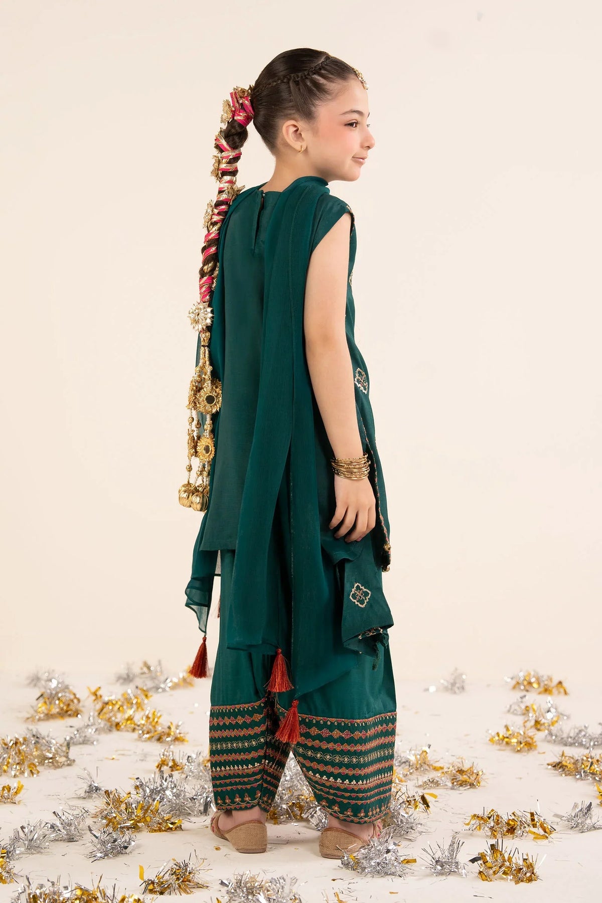 Rich Bottle Green: Embroidered Silk Suit
