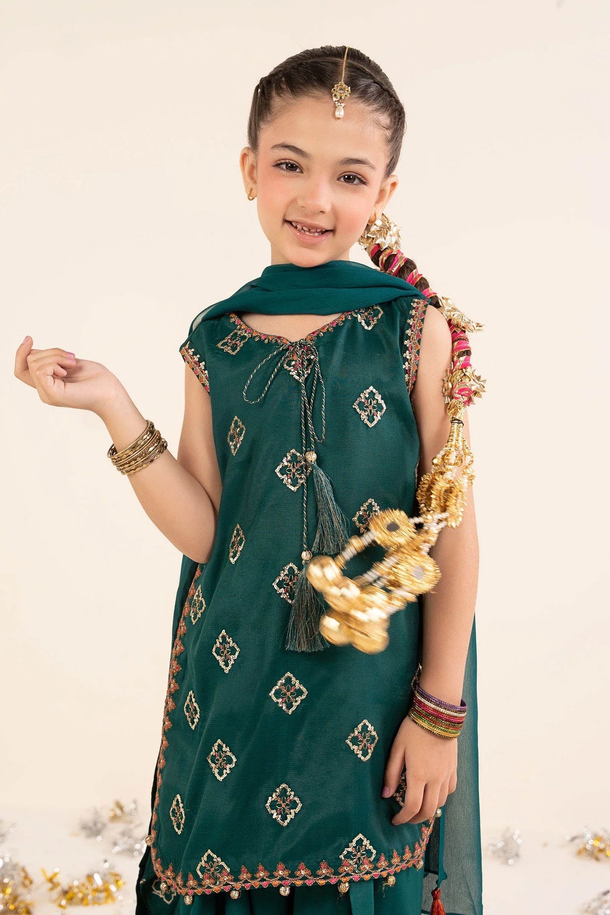 Rich Bottle Green: Embroidered Silk Suit