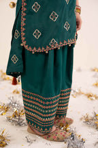 Rich Bottle Green: Embroidered Silk Suit