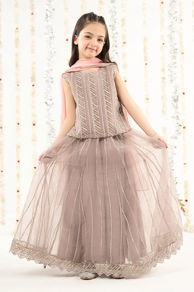 Dusty Lilac & Blush Pink: Organza Blouse & Lehenga