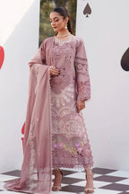 Dusty Mauve & Off-White: Heavy Embroidered Lawn Suit