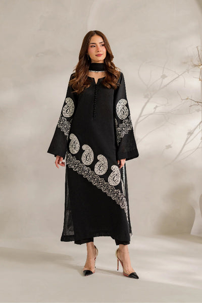 Classic Noir & Ivory Paisley: Lawn Suit