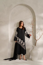Classic Noir & Ivory Paisley: Lawn Suit