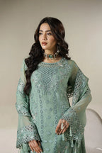 Soft Sage Green: Embroidered Chiffon Suit | Ready To Wear