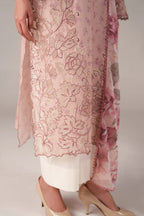Blush Pink & Rose Floral Accent: Printed Lawn Suit | Ready To Wear