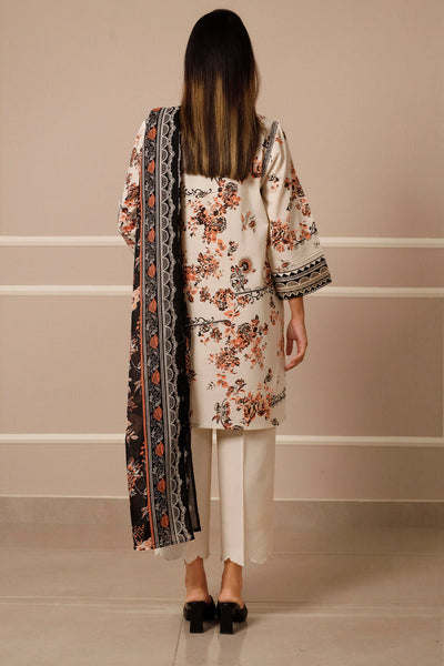 3 Piece Stitched Lawn Suit - Ready To Wear