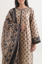 3 Piece Stitched Lawn Suit - Ready To Wear