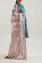 3 Piece Stitched Lawn Suit - Ready To Wear
