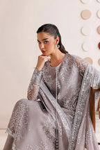 Dove Grey & Shimmering Silver: Embroidered Chiffon Suit