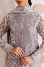 Dove Grey & Shimmering Silver: Embroidered Chiffon Suit