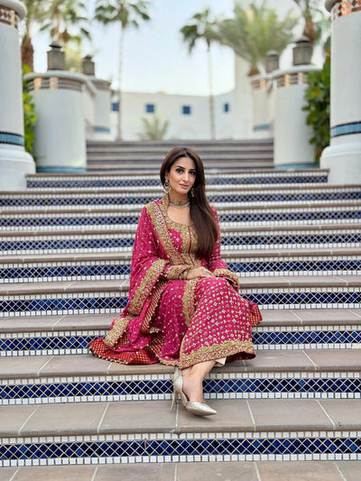 3 Piece Stitched Chiffon Suit - Ready To Wear