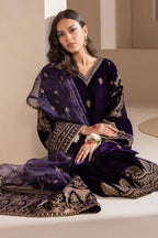 3 Piece Stitched Velvet Suit - Ready To Wear