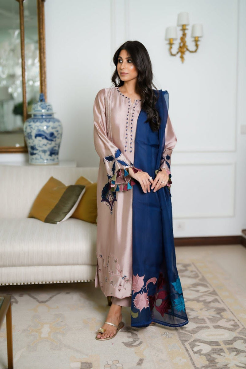 03-Piece Cotton Silk Suit - Ready To Wear