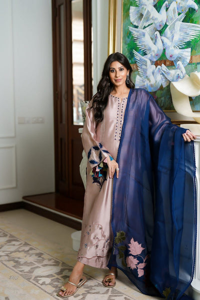 03-Piece Cotton Silk Suit - Ready To Wear