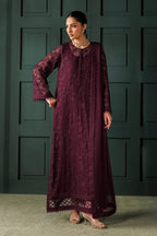 Graceful Maroon Chiffon 3-Piece Ready-to-Wear