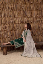 03-Piece Chiffon Suit With Embroidery