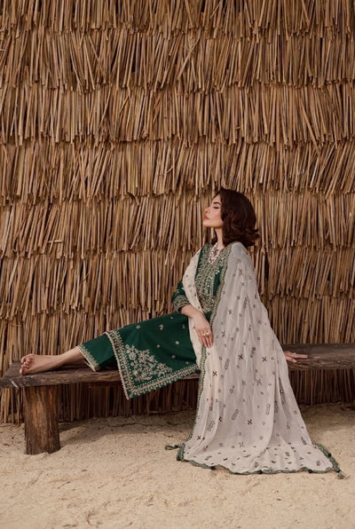 03-Piece Chiffon Suit With Embroidery