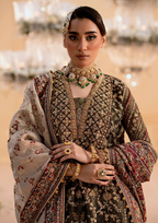 Deep Antique Bronze & Charcoal: Heavy Embroidered Organza Suit | Ready To Wear