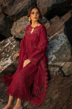 03-Piece Chikankari Suit With Embroidery - Ready To Wear