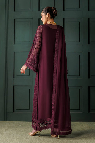 Graceful Maroon Chiffon 3-Piece Ready-to-Wear