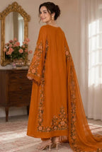 Warm Ochre Mustard: Embroidered Silk Kaftan Style Shirt | Ready To Wear
