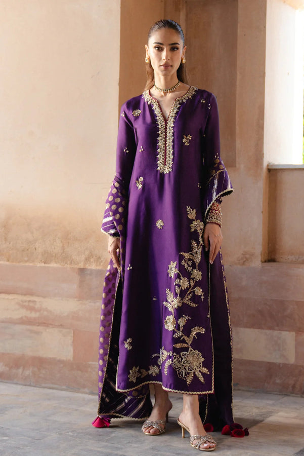Plum Dynasty: Hand-Crafted Silk Kurta Set | Ready To Wear