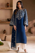 Navy Blue & Ivory Contrast: Egyptian Cotton Suit