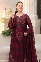 03 Piece Embroidered Suit -Ready To Wear
