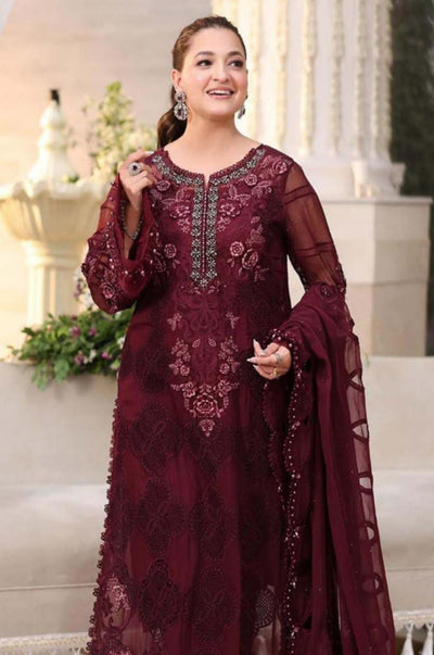 03 Piece Embroidered Suit -Ready To Wear