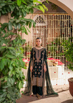 Emerald Green & Antique Gold: Embroidered Velvet Suit