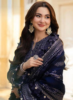 03-Piece Chiffon Suit With Embroidery - Ready To Wear