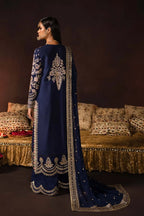 Royal Navy & Shimmering Gold: Embroidered Velvet Suit