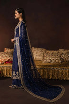 Royal Navy & Shimmering Gold: Embroidered Velvet Suit